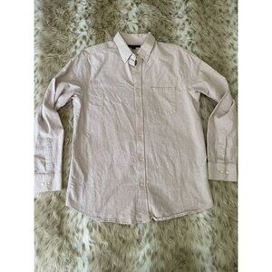 Banana Republic Men's Standard Fit Long Sleeve Plaid Shirt L Tight Seersucker Ca